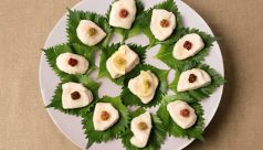 水晶鶏 酢重の薬味となめ味噌のせ
