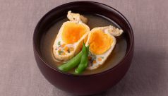 油揚げ巾着の味噌汁