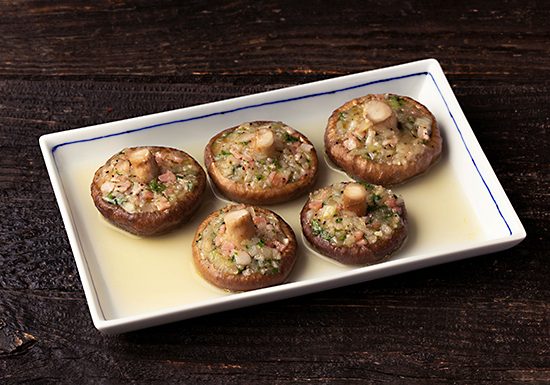 ピンチョス風 しいたけの傘詰め酒蒸し