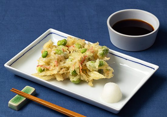 枝豆と紅生姜のかき揚げ